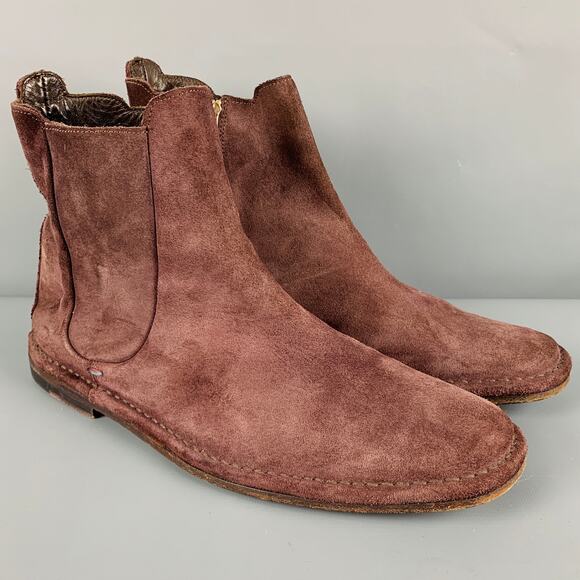 PAUL SMITH Size 9 Purple Suede Ankle Boots - Picture 1 of 7